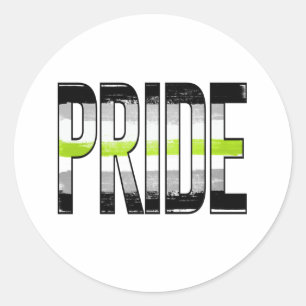 Sticker Rond Mot d'orgueil agender