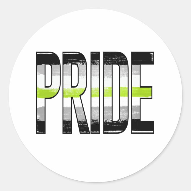 Sticker Rond Mot d'orgueil agender (Devant)