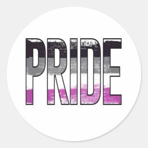 Sticker Rond Mot d'orgueil asexué