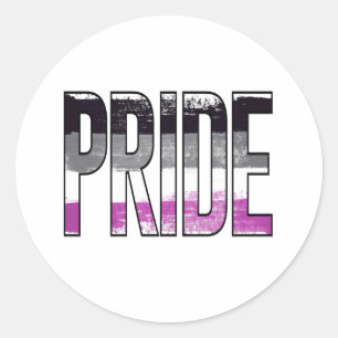 Sticker Rond Mot d'orgueil asexué