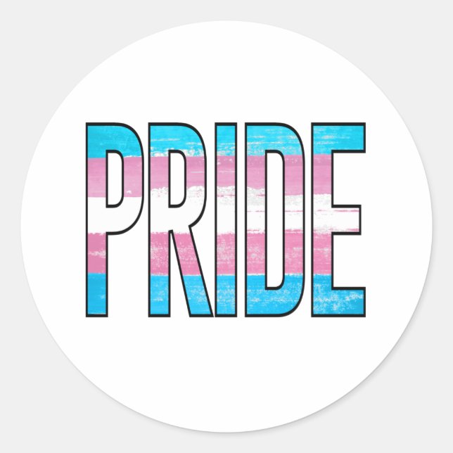 Sticker Rond Mot du Fierté Trans (Devant)