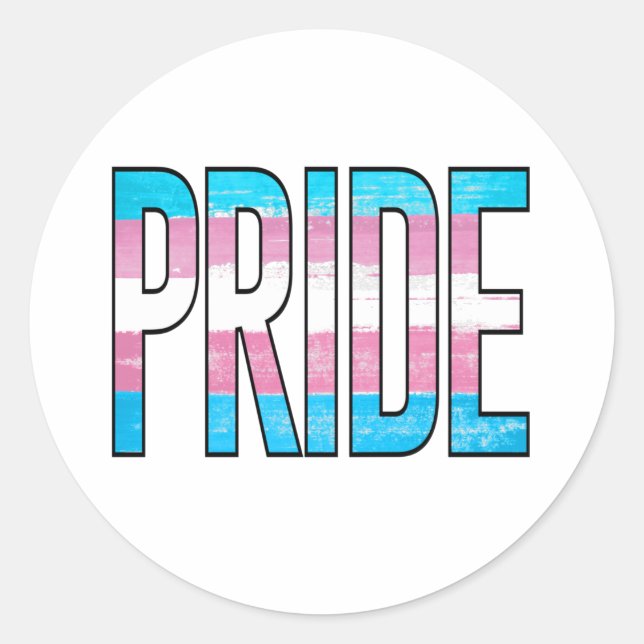 Sticker Rond Mot du Fierté Trans (Devant)