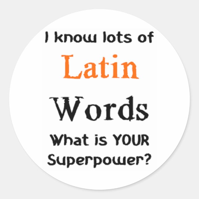Sticker Rond mot latin (Devant)