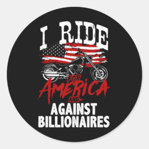 Sticker Rond Motard anti-Trump pour la démocratie Résister cont