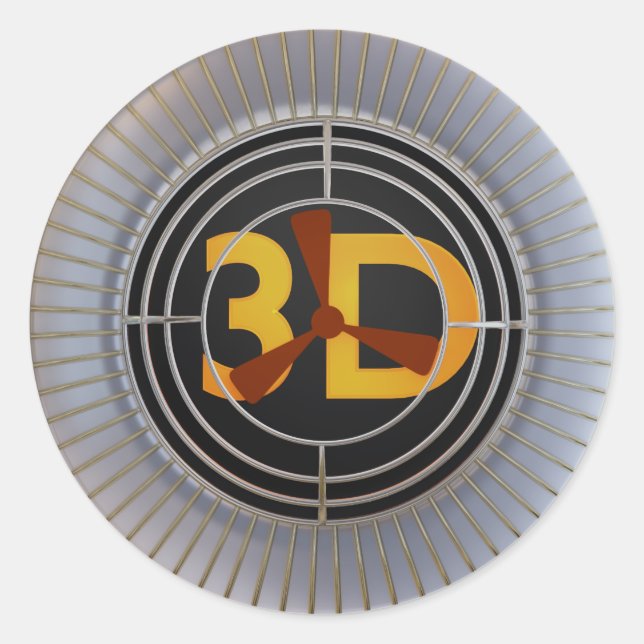 Sticker Rond Moteur 3D. (Devant)