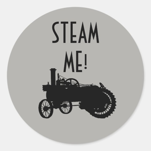 Sticker Rond Moteur à vapeur Tracteur de ferme Traction Agricul (Devant)