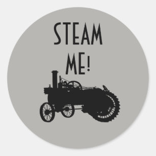 Sticker Rond Moteur à vapeur Tracteur de ferme Traction Agricul
