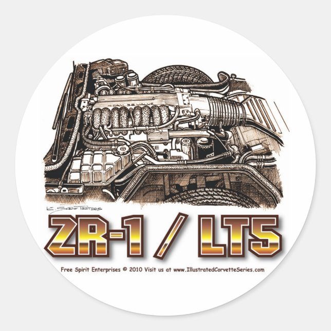 Sticker Rond Moteur Corvette ZR1/LT5 320 (Devant)