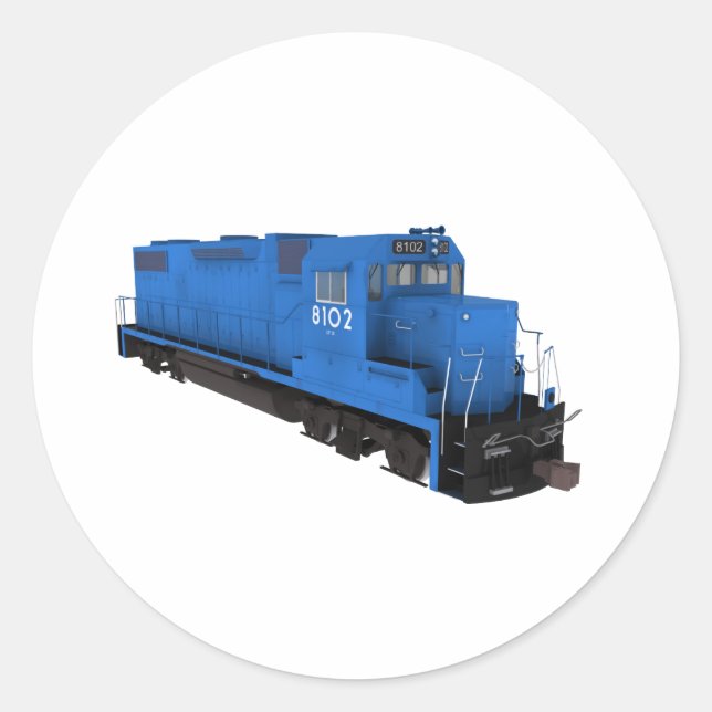 Sticker Rond Moteur de train bleu : (Devant)