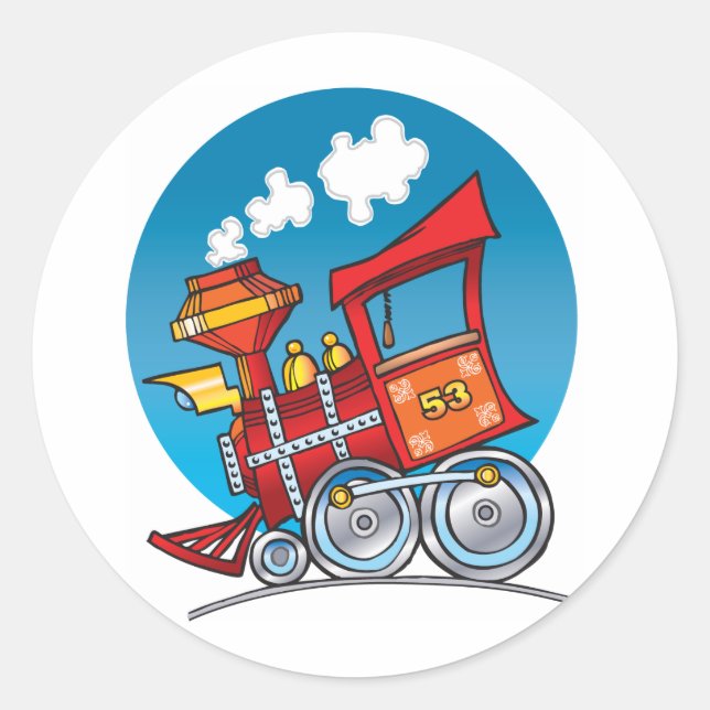 Sticker Rond Moteur de train de dessin (Devant)