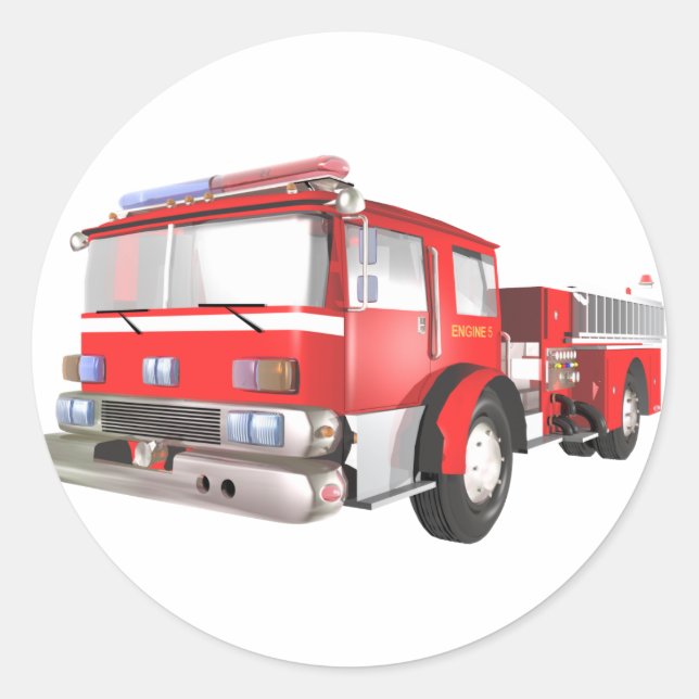 Sticker Rond Moteur d'incendie (Devant)