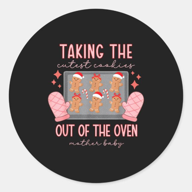 Sticker Rond Mother Baby Nurse Christmas Mbu Stpartum Nurse Xma (Devant)