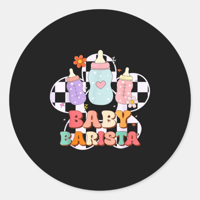 Sticker Rond Mother Baby Nurse Funny Nicu Nurse Milk Bottle Bab (Devant)