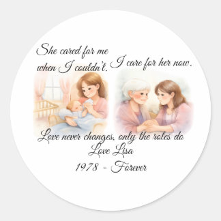 Sticker Rond Mother's Day Elders Care  Throw Pillow
