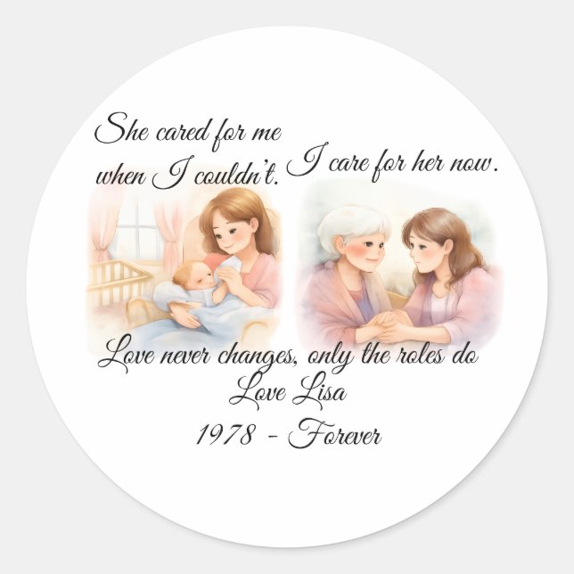 Sticker Rond Mother's Day Elders Care  Throw Pillow (Devant)
