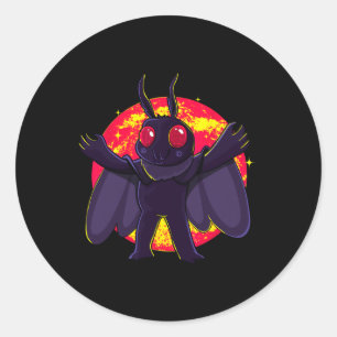 Sticker Rond Mothman Cute Cryptid Créatures Point Agréable WV R
