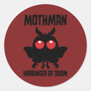Sticker Rond Mothman - Héraut Mignon et Sombre de la Fatalité