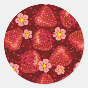 Sticker Rond Motif 2 2 de fraise