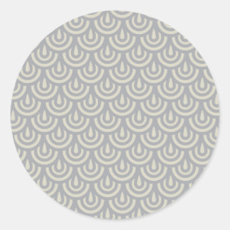 Sticker Rond Motif à l'échelle de poisson japonais en argent
