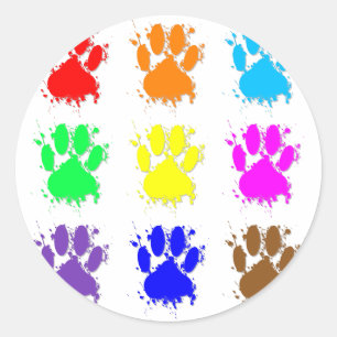 Sticker Rond Motif à mâchoires pour chien d'encre