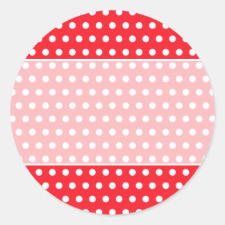 Sticker Rond Motif à points Polka rouge et blanc. Spotty.