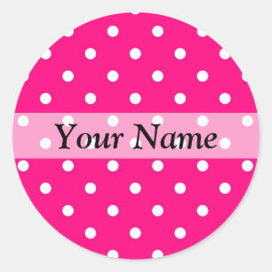 Sticker Rond Motif à pois rose