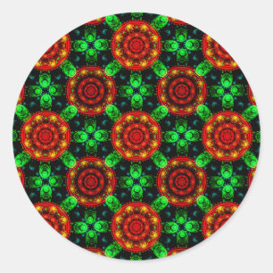 Sticker Rond Motif abstrait élégant boho moderne floral #504
