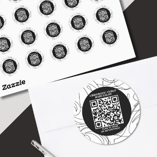 Sticker Rond Motif Abstrait minimaliste noir classique