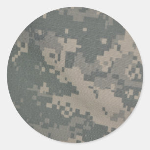 Sticker Rond Motif Acu Camouflage Troupe Art Numérique Paix