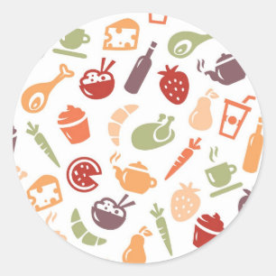 Sticker Rond Motif alimentaire