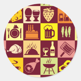 Sticker Rond Motif alimentaire