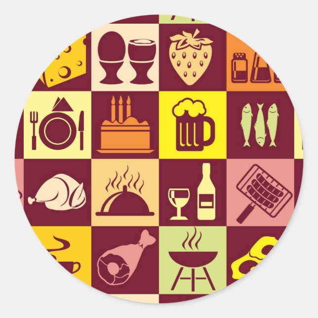 Sticker Rond Motif alimentaire (Devant)