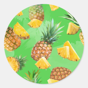 Sticker Rond Motif Ananas 6