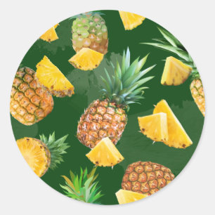 Sticker Rond Motif Ananas 9