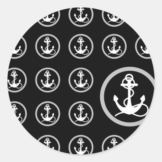 Sticker Rond Motif Ancre (Devant)