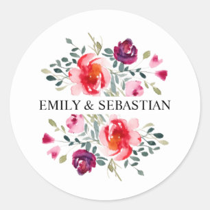 Sticker Rond Motif aquarelle personnalisé