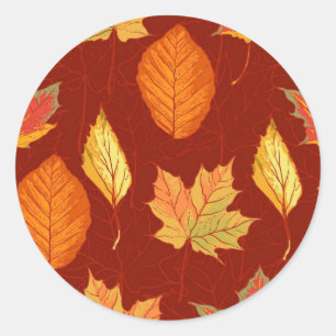 Sticker Rond Motif automne