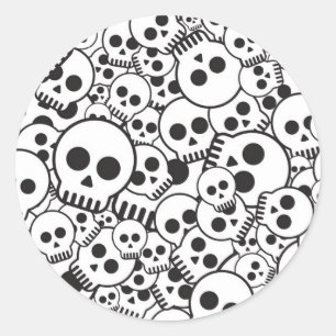 Sticker Rond Motif avec crâne