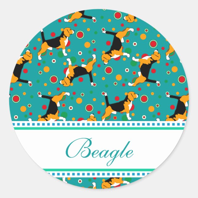 Sticker Rond Motif Beagle (Devant)