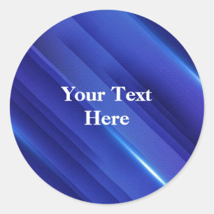 Sticker Rond Motif bleu royal avec texte blanc