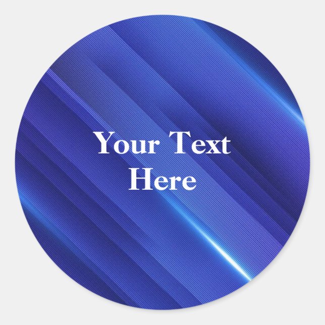 Sticker Rond Motif bleu royal avec texte blanc (Devant)
