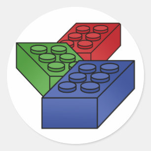 Sticker Rond Motif - Blocs de bâtiment lumineux