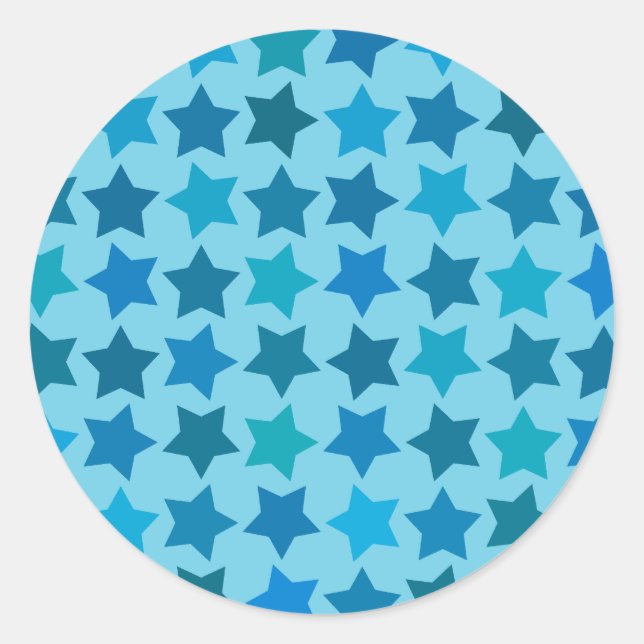 Sticker Rond Motif Blue Star (Devant)