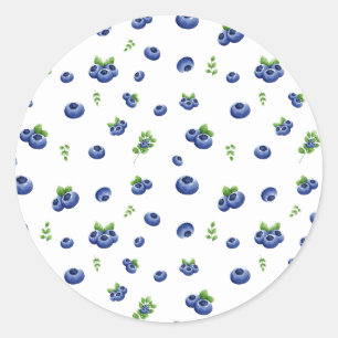 Sticker Rond Motif Blueberry