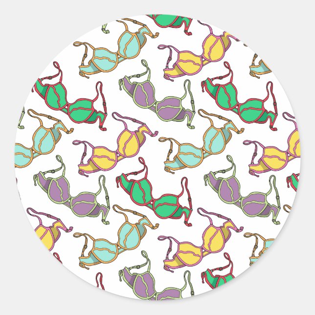 Sticker Rond Motif Bra multicolore (Devant)