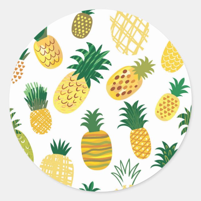 Sticker Rond Motif branché à l'ananas (Devant)
