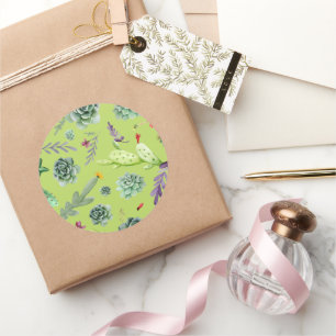 Sticker Rond Motif Cactus 6