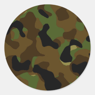 Sticker Rond Motif Camouflage Camo de l'armée verte militaire