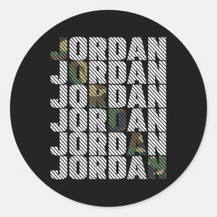 Sticker Rond Motif camouflage vert Camo Jordan diagonal