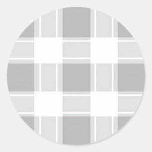 Sticker Rond Motif carreaux à ton gris moderne